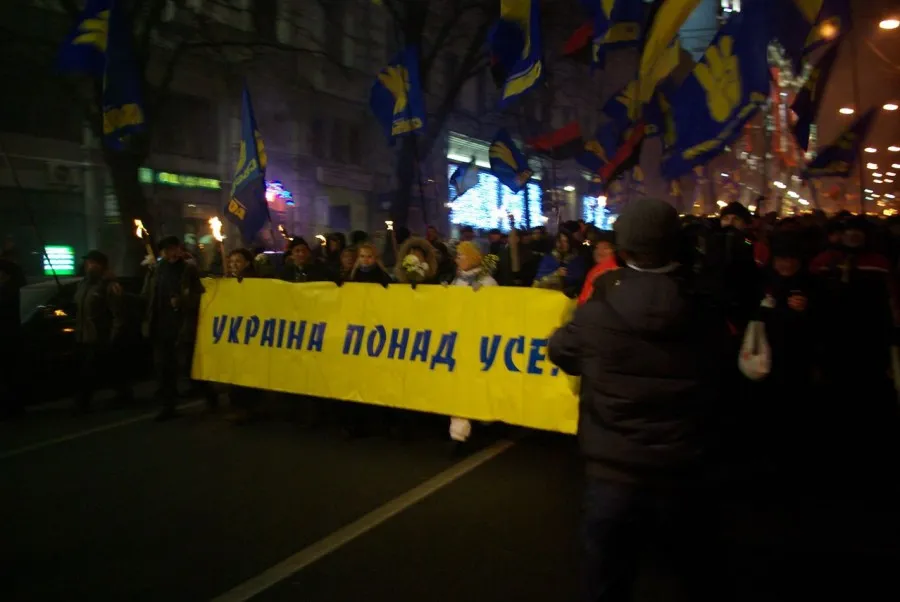 Факельное шествие памяти Степана Бандеры 1 января 2014 года