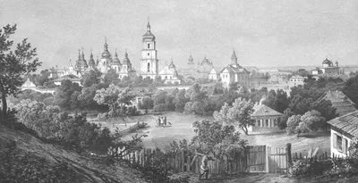 Василь Тімм. «Краєвид старого міста з Ярославого валу», 1854 р.